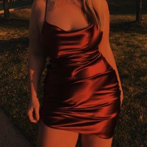 SATIN BRONZE DRESS